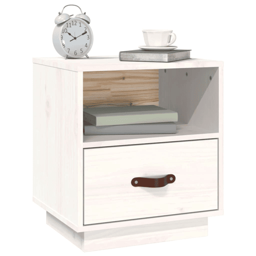 Lote de 2 Mesas De Cabeceira - Mesinhas De Cabeceira 40x34x45 cm pinho maciço branco