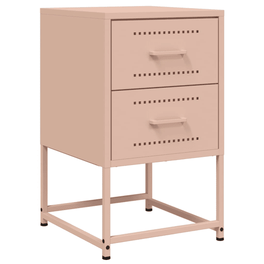 Lote de 2 Mesas De Cabeceira - Mesinhas De Cabeceira 36x39x60,5 cm aço rosa