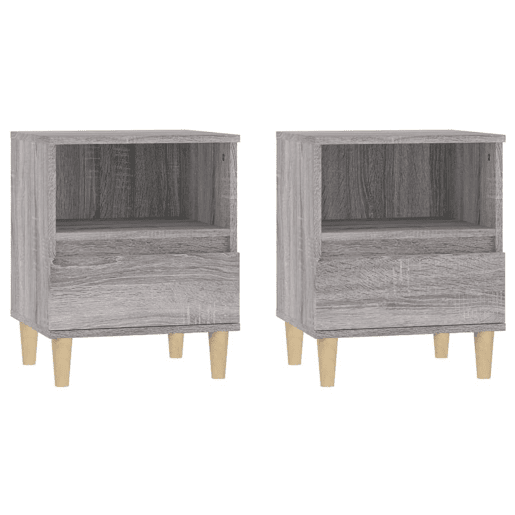 Lote de 2 Mesas De Cabeceira - Mesinhas De Cabeceira 40x35x50 cm cinzento sonoma