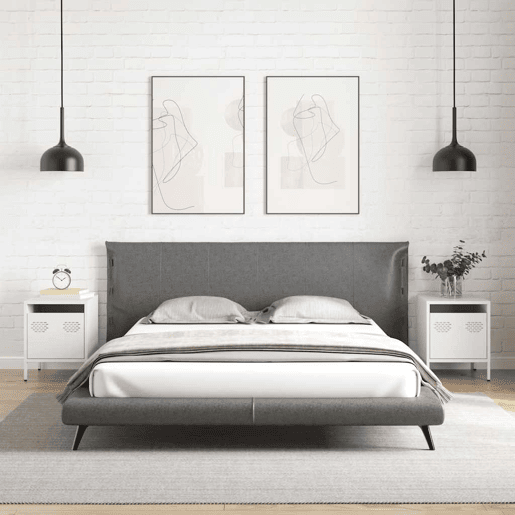 Lote de 2 Mesas De Cabeceira - Mesinhas De Cabeceira 35x39x43,5 cm aço branco