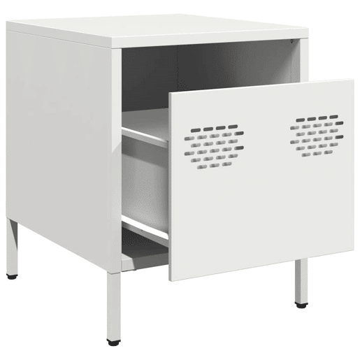 Lote de 2 Mesas De Cabeceira - Mesinhas De Cabeceira 35x39x43,5 cm aço branco