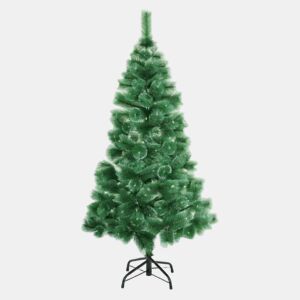 Árvore de Natal artificial de azevinho de 180 cm, árvore de Natal nevada com agulhas de pinheiro naturais e neve