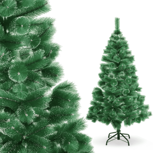 Árvore de Natal artificial de azevinho de 180 cm, árvore de Natal nevada com agulhas de pinheiro naturais e neve Árvore de Natal artificial de azevinho de 180 cm, árvore de Natal nevada com agulhas de pinheiro naturais e neve