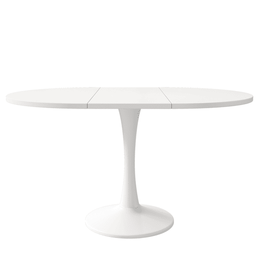Mesa de jantar extensível 100140 x 100 x 75 cm - Mesa ovalada, mesa de café, estilo moderno - Branco