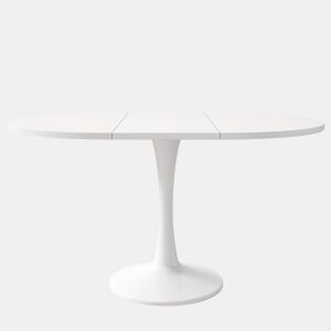Mesa de jantar extensível 100140 x 100 x 75 cm - Mesa ovalada, mesa de café, estilo moderno - Branco