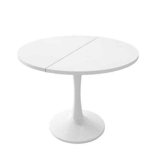 Mesa de jantar extensível 100140 x 100 x 75 cm - Mesa ovalada, mesa de café, estilo moderno - Branco