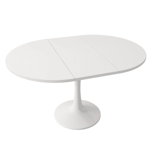 Mesa de jantar extensível 100140 x 100 x 75 cm - Mesa ovalada, mesa de café, estilo moderno - Branco