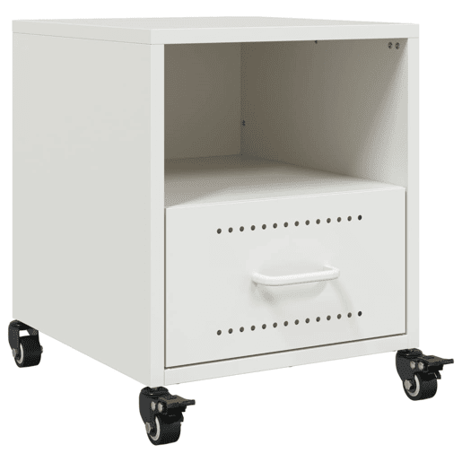 Lote de 2 Mesas De Cabeceira - Mesinhas De Cabeceira 36x39x43,5 cm aço branco