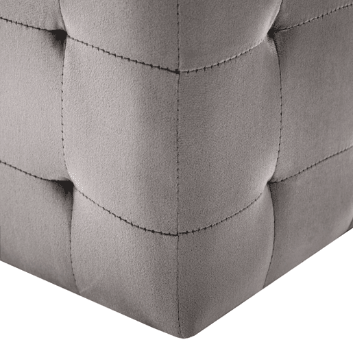 Lote de 2 Mesas De Cabeceira - Mesinhas De Cabeceira 30x30x30 cm veludo cinzento