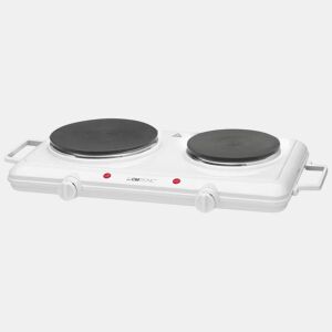 Clatronic DKP 3583 Fogão Portátil Elétrico 2 Queimadores 15cm, 18 cm, 1500-1000, Branco