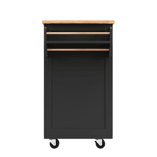 Ilha de cozinha moderna 102x45x92 cm - Móvel de cozinha, carrinho de buffet, mesa de jantar multifuncional com arrumação - Preto