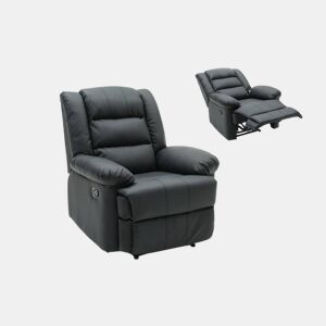 Poltrona de relaxamento Buckingham - 85 x 93 x 100 cm - Preto