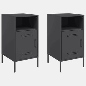 Lote de 2 Mesas De Cabeceira - Mesinhas De Cabeceira 36x39x68 cm aço preto