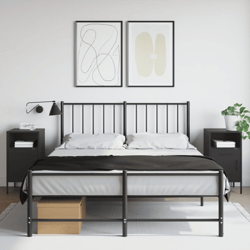 Lote de 2 Mesas De Cabeceira - Mesinhas De Cabeceira 36x39x68 cm aço preto