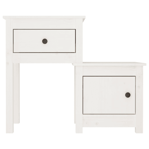 Lote de 2 Mesas De Cabeceira - Mesinhas De Cabeceira 79,5x38x65,5 cm pinho maciço branco