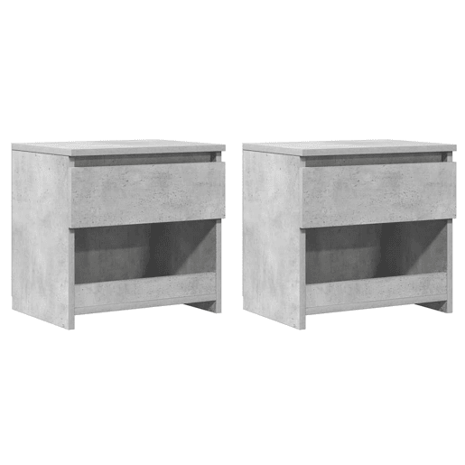 Lote de 2 Mesas De Cabeceira - Mesinhas De Cabeceira 40x30x39 cm contrapl. cinzento cimento