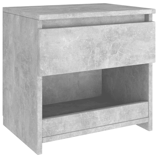 Lote de 2 Mesas De Cabeceira - Mesinhas De Cabeceira 40x30x39 cm contrapl. cinzento cimento