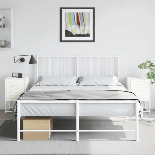 Lote de 2 Mesas De Cabeceira - Mesinhas De Cabeceira 36x39x60,5 cm aço branco