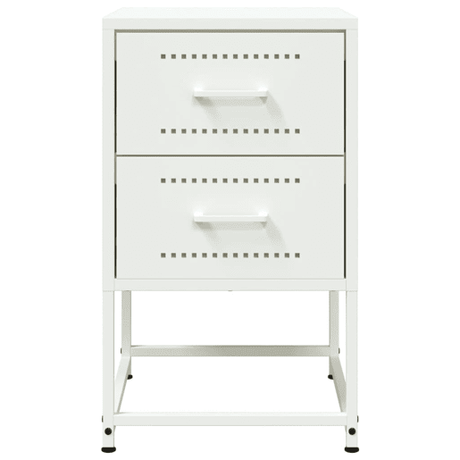 Lote de 2 Mesas De Cabeceira - Mesinhas De Cabeceira 36x39x60,5 cm aço branco