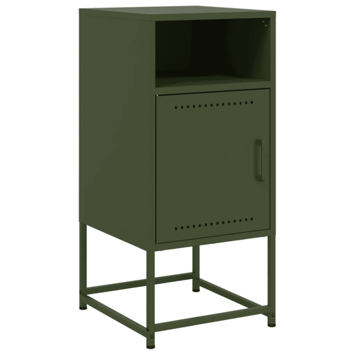 Lote de 2 Mesas De Cabeceira - Mesinhas De Cabeceira 36x39x78 cm aço verde-azeitona Lote de 2 Mesas De Cabeceira - Mesinhas De Cabeceira 36x39x78 cm aço verde-azeitona