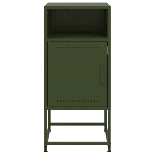 Lote de 2 Mesas De Cabeceira - Mesinhas De Cabeceira 36x39x78 cm aço verde-azeitona Lote de 2 Mesas De Cabeceira - Mesinhas De Cabeceira 36x39x78 cm aço verde-azeitona