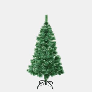 Árvore de Natal artificial de azevinho de 120 cm, árvore de Natal nevada com agulhas de pinheiro naturais e neve