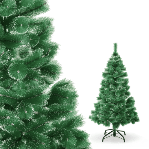 Árvore de Natal artificial de azevinho de 120 cm, árvore de Natal nevada com agulhas de pinheiro naturais e neve Árvore de Natal artificial de azevinho de 120 cm, árvore de Natal nevada com agulhas de pinheiro naturais e neve
