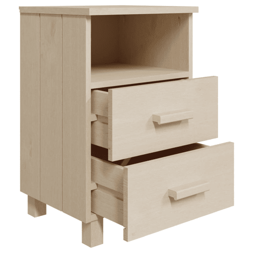Lote de 2 Mesas De Cabeceira - Mesinhas De Cabeceira 40x35x62cm pinho maciço castanho-mel
