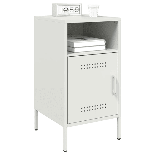 Lote de 2 Mesas De Cabeceira - Mesinhas De Cabeceira 36x39x68 cm aço branco