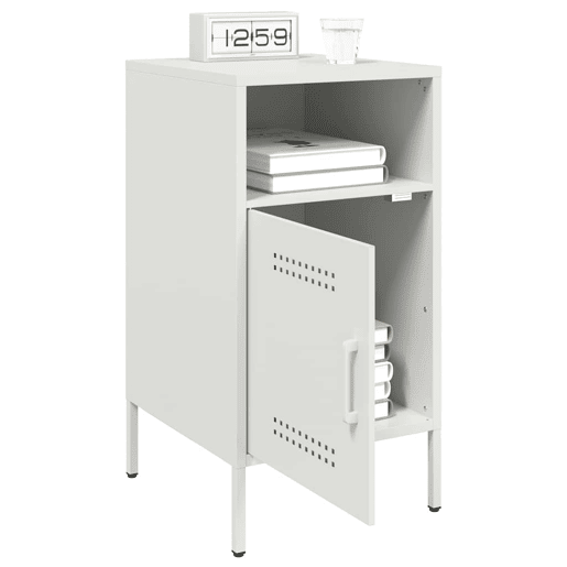 Lote de 2 Mesas De Cabeceira - Mesinhas De Cabeceira 36x39x68 cm aço branco