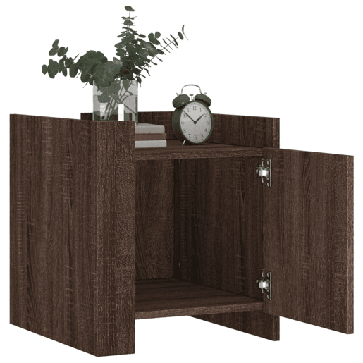Mesa De Cabeceira - Mesinha De Cabeceira 45x50x50 cm derivados madeira carvalho castanho