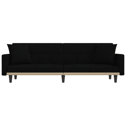 Sofá cama com almofadas 220 x 100 x 53 cm tecido preto 02_0019831 Sofá cama com almofadas 220 x 100 x 53 cm tecido preto 02_0019831