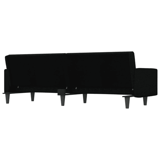 Sofá cama com almofadas 220 x 100 x 53 cm tecido preto 02_0019831 Sofá cama com almofadas 220 x 100 x 53 cm tecido preto 02_0019831