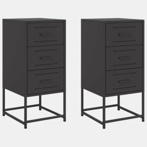 Lote de 2 Mesas De Cabeceira - Mesinhas De Cabeceira 36x39x78 cm aço preto