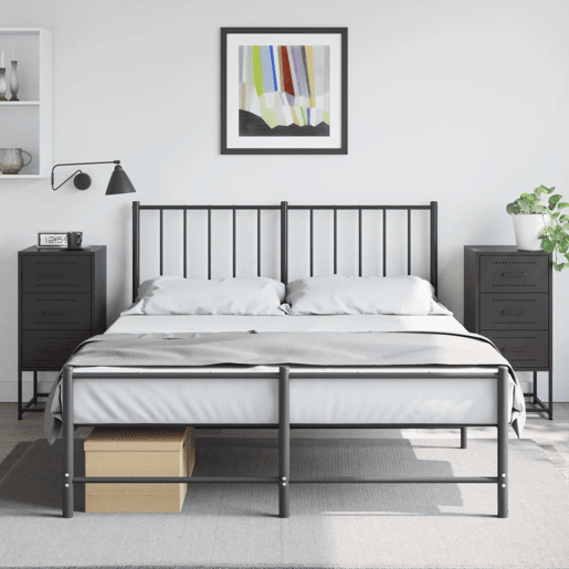 Lote de 2 Mesas De Cabeceira - Mesinhas De Cabeceira 36x39x78 cm aço preto