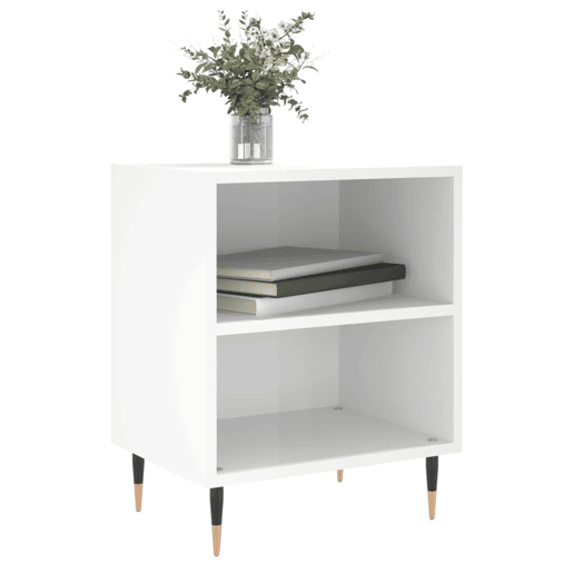 Mesa De Cabeceira - Mesinha De Cabeceira derivados de madeira branco brilhante