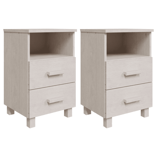 Lote de 2 Mesas De Cabeceira - Mesinhas De Cabeceira 40x35x62 cm pinho maciço branco