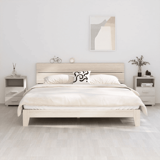 Lote de 2 Mesas De Cabeceira - Mesinhas De Cabeceira 40x35x62 cm pinho maciço branco