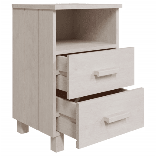 Lote de 2 Mesas De Cabeceira - Mesinhas De Cabeceira 40x35x62 cm pinho maciço branco