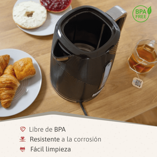 Briebe SKT1185BLK Elegance Conjunto Torradeira de Pão + Chaleira Elétrica 1,7L + Máquina de Café Filtro + Espumador de Leite, 2200, Preto