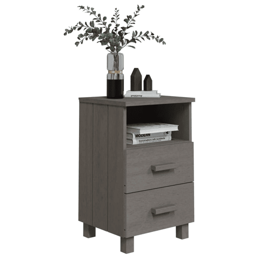 Mesa De Cabeceira - Mesinha De Cabeceira 40x35x62 cm pinho maciço cinza-claro
