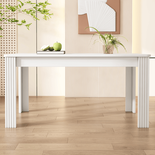 Mesa de jantar 120x80 - Moderna, robusta, com quatro pernas, estilo simples - Branca