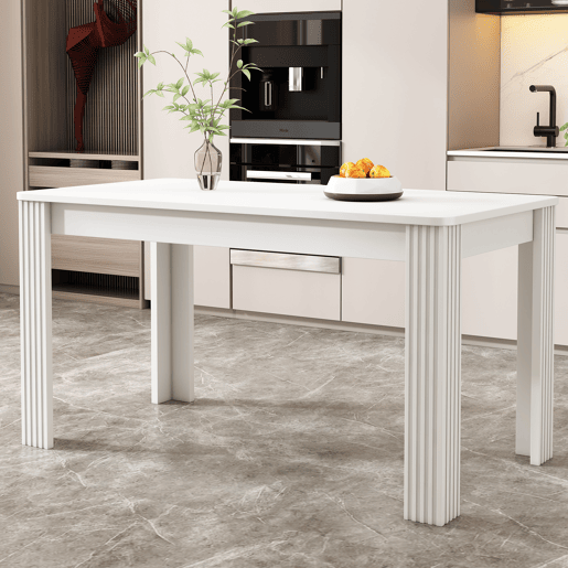 Mesa de jantar 120x80 - Moderna, robusta, com quatro pernas, estilo simples - Branca