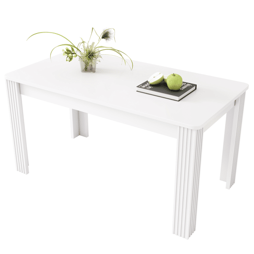 Mesa de jantar 120x80 - Moderna, robusta, com quatro pernas, estilo simples - Branca
