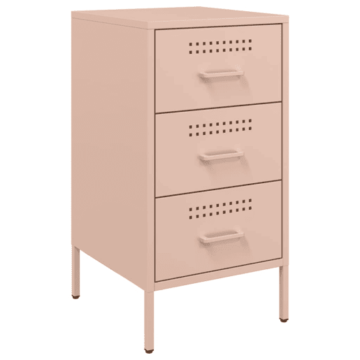 Lote de 2 Mesas De Cabeceira - Mesinhas De Cabeceira 36x39x68 cm aço rosa
