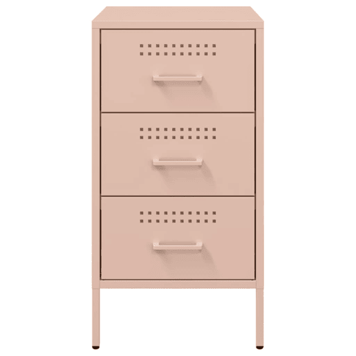 Lote de 2 Mesas De Cabeceira - Mesinhas De Cabeceira 36x39x68 cm aço rosa