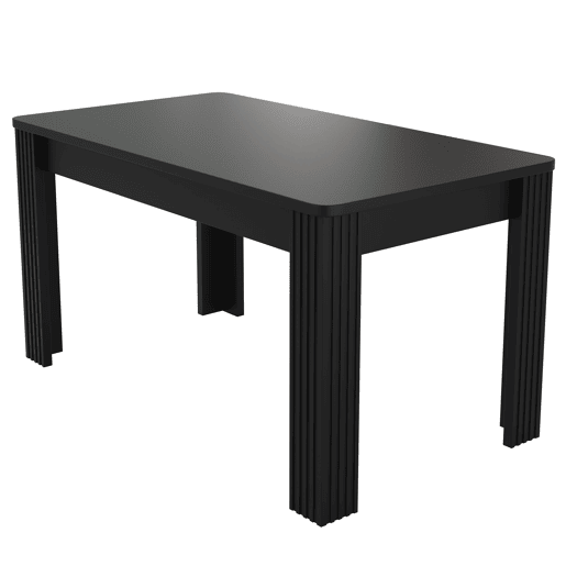 Mesa de jantar 116x65 - moderna, robusta, retangular, com 4 pernas, estilo café-lounge - preta