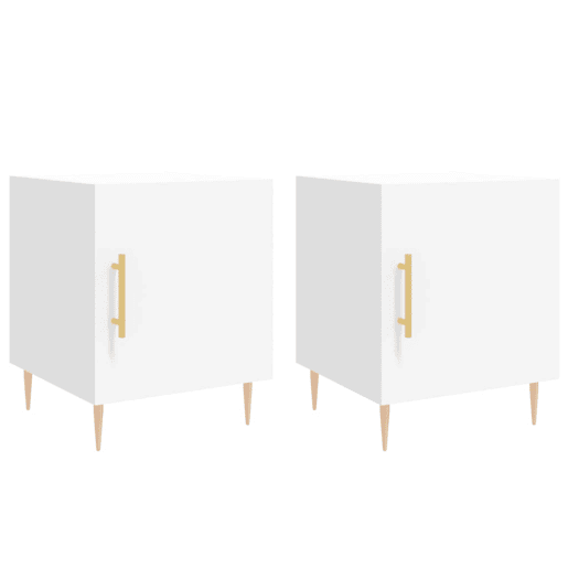 Lote de 2 Mesas De Cabeceira Mesinhas De Cabeceira - 40x40x50 cm derivados de madeira branco