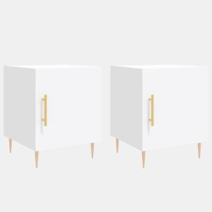 Lote de 2 Mesas De Cabeceira Mesinhas De Cabeceira - 40x40x50 cm derivados de madeira branco