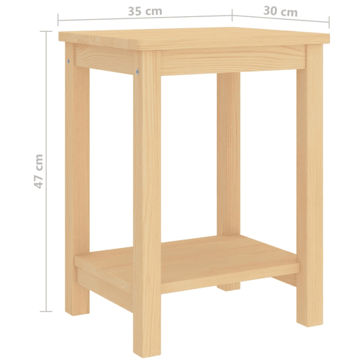 Mesa De Cabeceira - Mesinha De Cabeceira 35x30x47 cm madeira de pinho maciça natural